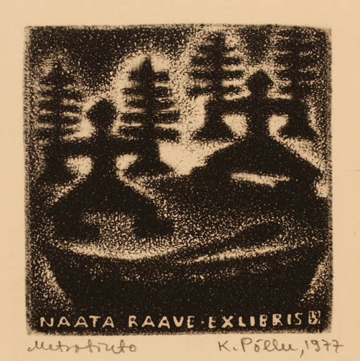 Exlibris by Kaljo Pöller from Estonia for Naata Raave - Ship/Boat 