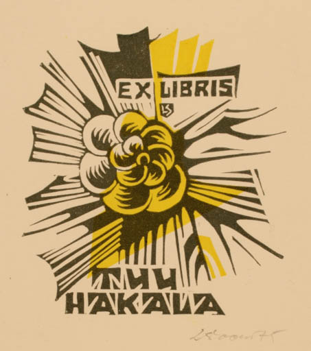 Exlibris by Leida Soom from Estonia for Tuulikki Hakala - Abstract 