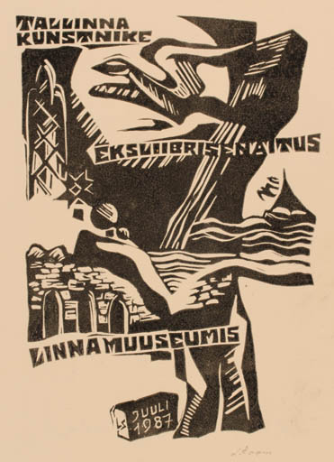 Exlibris by Leida Soom from Estonia for ? Tallinna Kunstnike Eksliibrisenaitus Linna Muuseummis - 