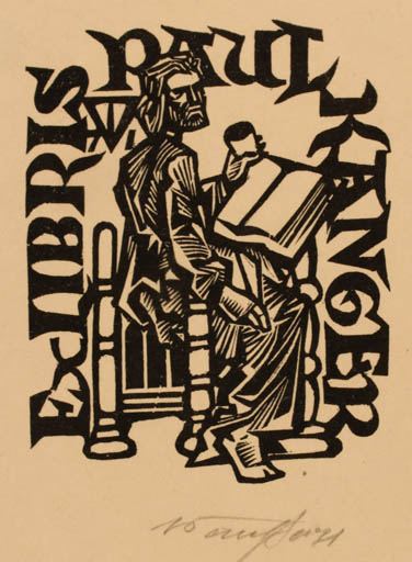 Exlibris by Väino Tönisson from Estonia for Paul Kanger - Book Man 