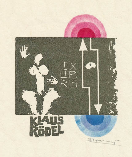 Exlibris by Alfonsas Cepaukas from Lithuania for Klaus Rödel - Abstract 