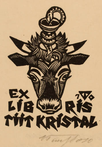 Exlibris by Väino Tönisson from Estonia for Tiit Kristaql - Fauna 