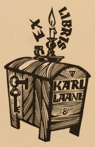 Exlibris by Väino Tönisson from Estonia for Karl Laane - 