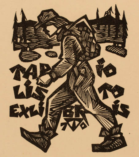 Exlibris by Väino Tönisson from Estonia for Tapio Listo - Man 