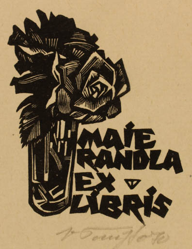 Exlibris by Väino Tönisson from Estonia for Maie Randla - Flower 