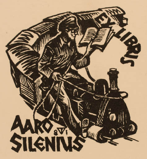 Exlibris by Väino Tönisson from Estonia for Aaro Silenius - Train 