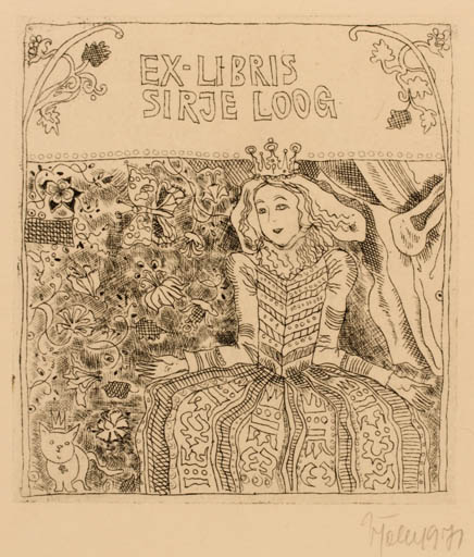 Exlibris by Vive Tolli from Estonia for Sirje Loog - Fairytale/fable 