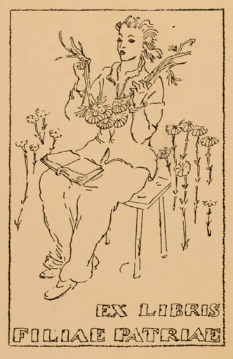 Exlibris by A. Vabbe from Estonia for ? Kvideling Studenter Forening - Woman 
