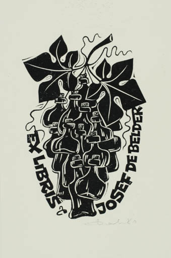 Exlibris by Zbigniew Dolatowski from Poland for Josef De Belder - Wine 