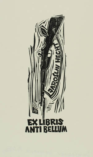 Exlibris by Zbigniew Dolatowski from Poland for Jaroslav Hecht - Weapon 