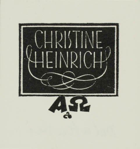 Exlibris by Zbigniew Dolatowski from Poland for Chistine Heinrich - Text/Writing 