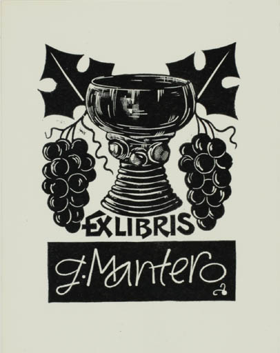 Exlibris by Zbigniew Dolatowski from Poland for Gianni Mantero - Wine 