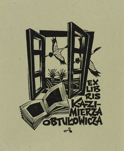 Exlibris by Zbigniew Dolatowski from Poland for Kazimierza Obtulowicza - Book Fauna 