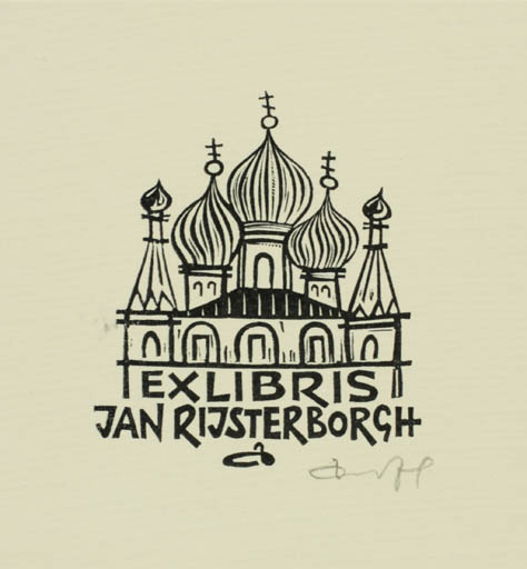 Exlibris by Zbigniew Dolatowski from Poland for Jan Rijsterborgh - Architecture Church 