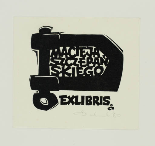 Exlibris by Zbigniew Dolatowski from Poland for Macieja Szczepan - Technology Text/Writing 