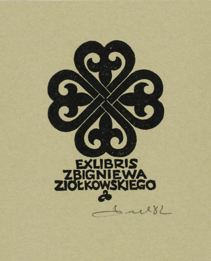 Exlibris by Zbigniew Dolatowski from Poland for Zbigniewa Ziolkowskjego - Ornament 