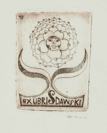 Exlibris by Jerzy Druzrycki from Poland for Stanislaw Dawski - Abstract 