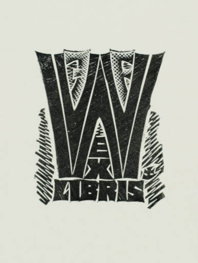 Exlibris by Antoni Golebniak from Poland for ? W. - Monogram 