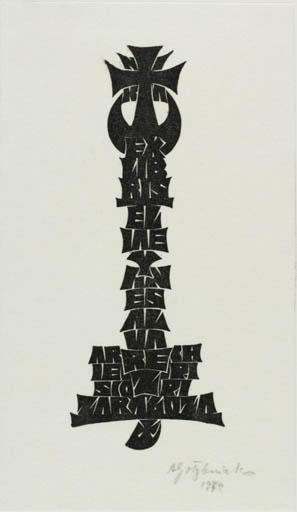 Exlibris by Antoni Golebniak from Poland for A. Zaraloza - Text/Writing 