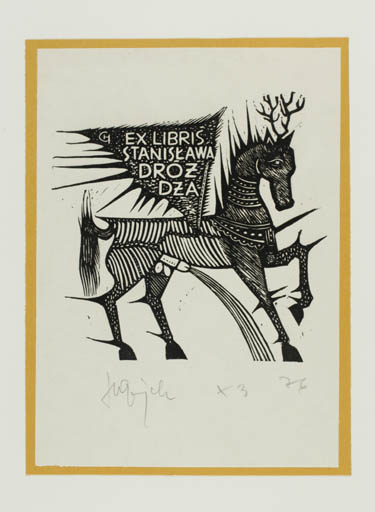 Exlibris by Henryk Grajek from Poland for Stanislawa Drozdza - Pegasus 