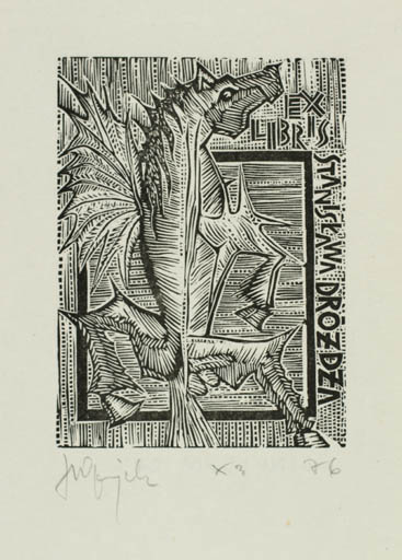 Exlibris by Henryk Grajek from Poland for Stanislawa Drozdza - Fable Animal 