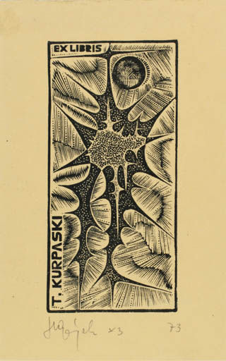 Exlibris by Henryk Grajek from Poland for T. Kurpaski - Abstract 