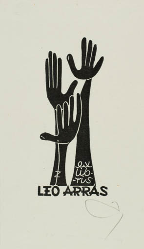 Exlibris by Zbigniew Jozwik from Poland for Leo Arras - Hand(s) 