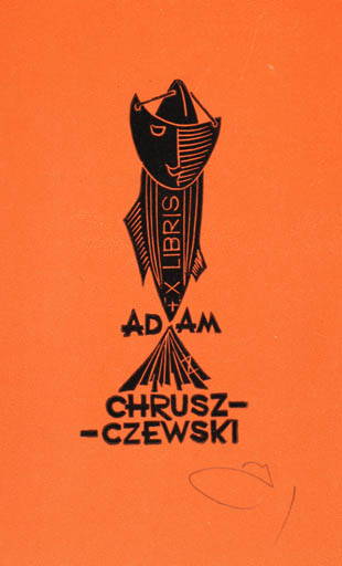 Exlibris by Zbigniew Jozwik from Poland for Adam Chruszczewski - Fauna Fish 