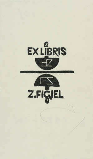 Exlibris by Zbigniew Jozwik from Poland for Z. Figiel - Monogram Printing technique 