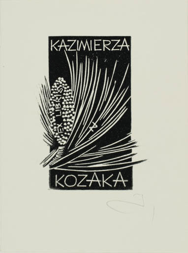 Exlibris by Zbigniew Jozwik from Poland for Kazimierza Kozaka - Flora 