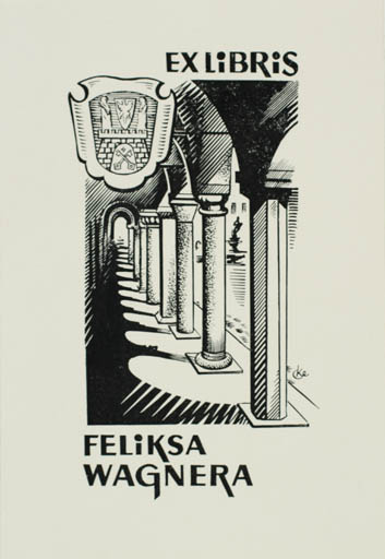 Exlibris by Czeslaw Kelma from Poland for Feliks Wagner - Architecture 