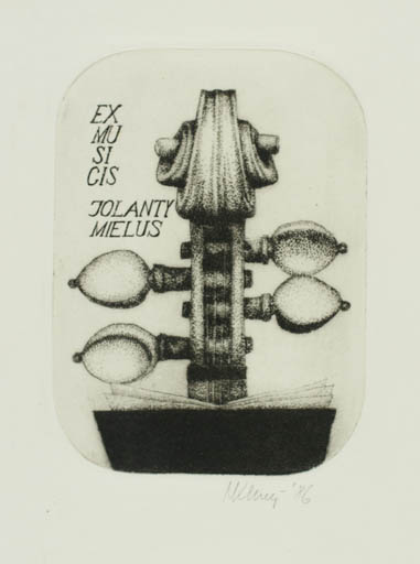 Exlibris by Marian Klincevicz from Poland for Jolanty Mielus - Ex Mucika Music 