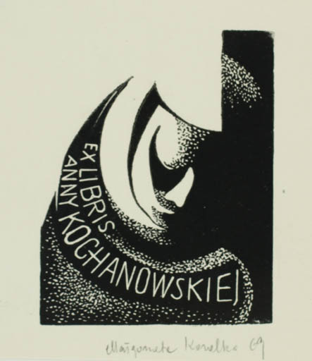 Exlibris by Malgorzata Korolko from Poland for Anny Kochanowskiej - Abstract 