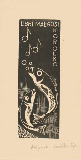 Exlibris by Malgorzata Korolko from Poland for Malgorzata Korolko - Fish 