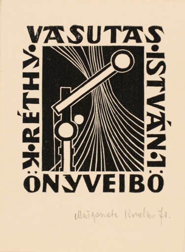 Exlibris by Malgorzata Korolko from Poland for Dr. Istvan Rethy - Train 