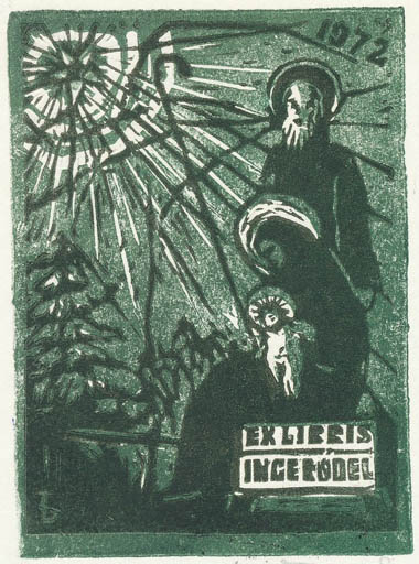 Exlibris by Bronislav Josef Tomecki from Poland for Inge Rödel - Religion 