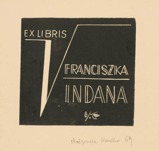 Exlibris by Malgorzata Korolko from Poland for Franciszka Indana - Text/Writing 