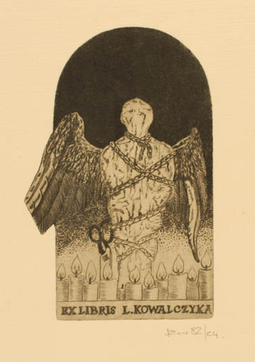 Exlibris by Leszek Kowalczyk from Poland for Leszek Kowalczyk - Angel 