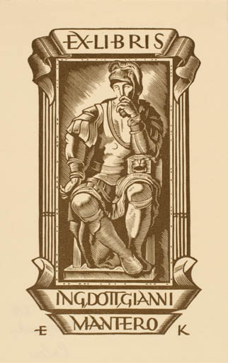 Exlibris by Edw. Kuczynski from Poland for Gianni Mantero - Classical antiquity Military/War 