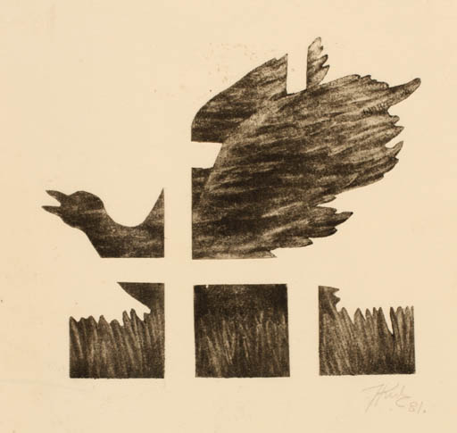 Exlibris by Jan Kukula from Poland for ? Andrzejowi - Bird 