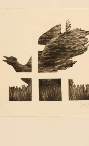 Exlibris by Jan Kukula from Poland for M. Christosa - Bird 