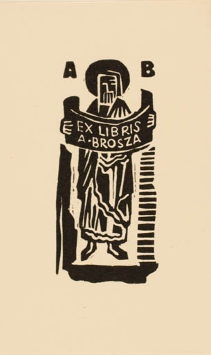 Exlibris by Stefania Dretler-Flin from Poland for Anoniego Brosza - Man Religion 