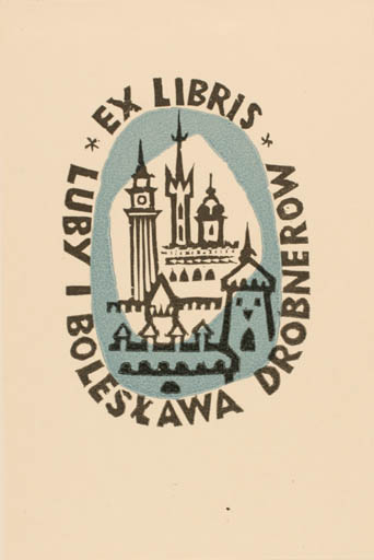 Exlibris by W. Latach from Poland for Lubi i Boleslawa Drobnerow - City 