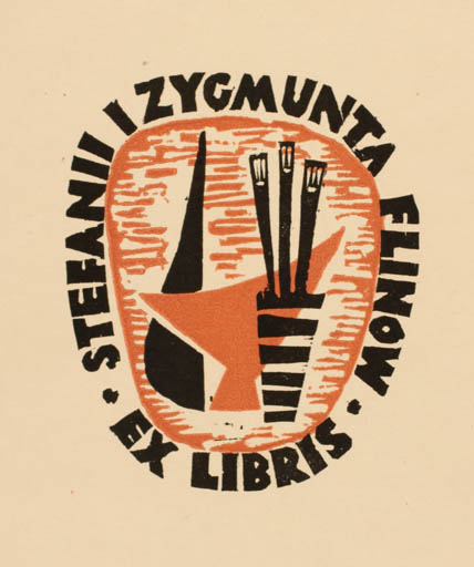 Exlibris by W. Latach from Poland for Stefanii + Zygmunta Flinow - Art 