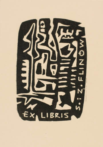 Exlibris by W. Latach from Poland for Stefanii + Zygmunta Flinow - Abstract 