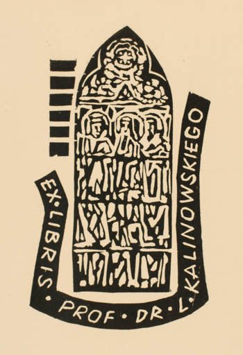 Exlibris by W. Latach from Poland for Prof. Dr. L. Kalinowskiego - Religion 