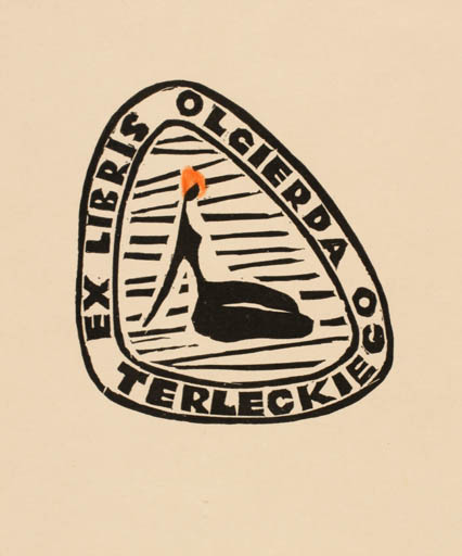 Exlibris by W. Latach from Poland for Olgierd Terlecki - Woman 