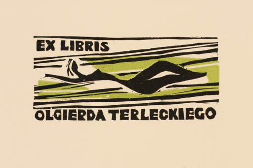 Exlibris by W. Latach from Poland for Olgierd Terlecki - Woman 