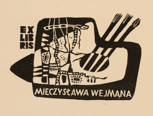 Exlibris by W. Latach from Poland for Mieczyslawa Wejmana - Art 