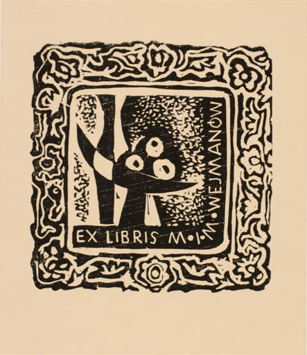 Exlibris by W. Latach from Poland for M. M. Wejmanow - Fruit Art 